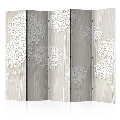 225cm W x 172cm H 5 - Panel Wood Folding Room Divider