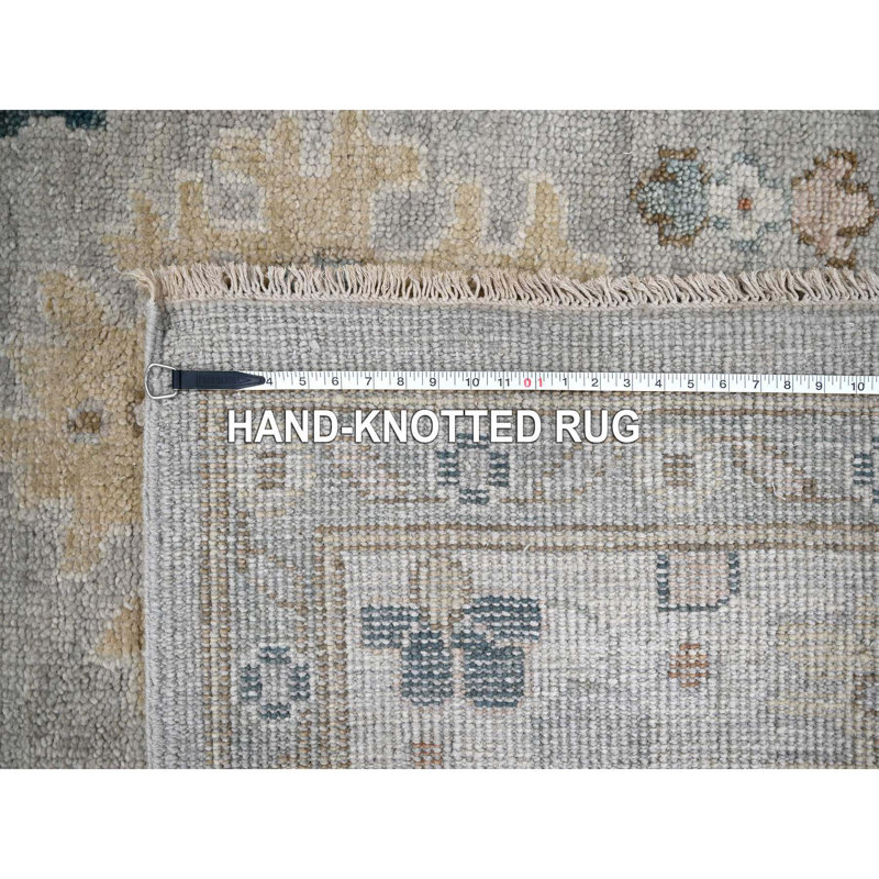 One-of-a-Kind Rectangle 12'0" X 17'10" New Age Area Rug in Grey