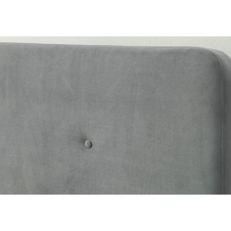 Lit plateforme tapissier Bennett, Double, Gris
