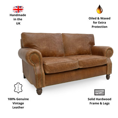 Dumisani 3 Seater Full Grain Leather Sofa