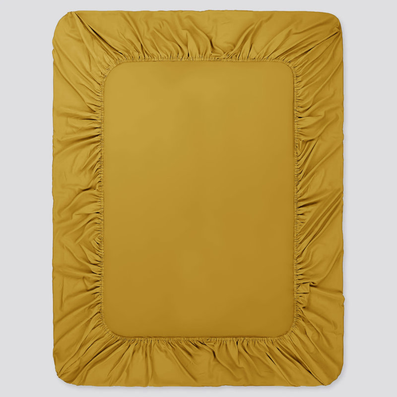 Javiyon Flannel Brushed Fitted Sheet, Ochre, King