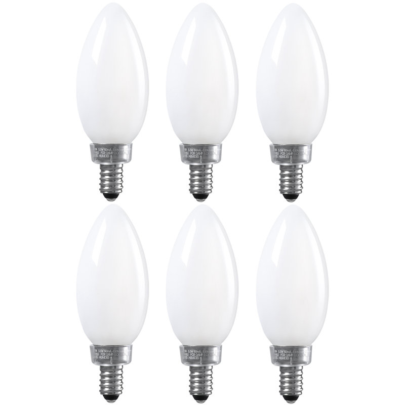5.5 W (60W Equivalent), C11 LED, Dimmable Light Bulb, E12/Candelabra Base, Milky White, 2700 Kelvins