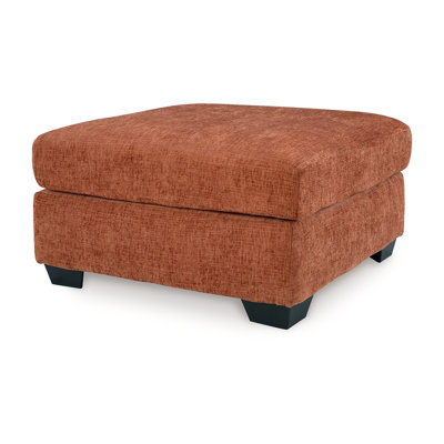 Avie Oversized Accent Ottoman, White Polyester Cushion, 38 Inch