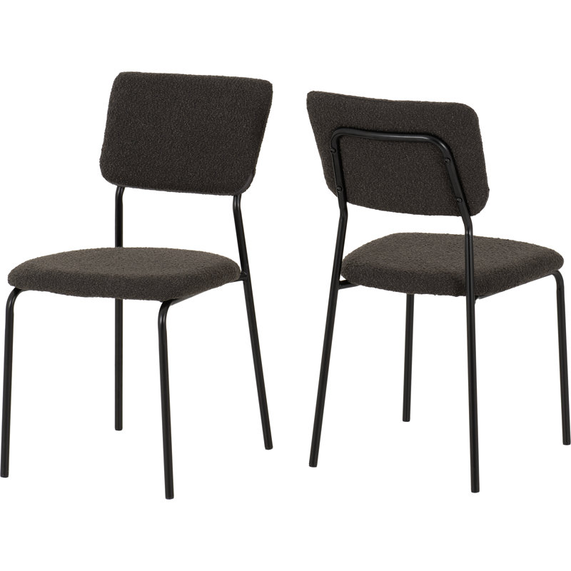 Yelena 47cm H Upholstered Metal Upholstered Back Side Chair, Grey