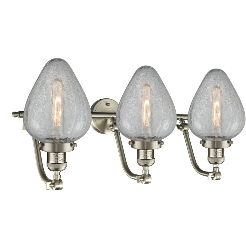 Éclairage pour meuble-lavabo à intensité variable Shauna, Nickel satiné brossé, 3 lumières