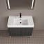Meuble-lavabo sur pied 36 po avec lavabo en résine, armoire de rangement avec portes à fermeture douce (ensemble KD)