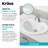 KRAUS Elavo. Oval Porcelain Ceramic Self-Rimming Drop In Bathroom Sink In White With Overflow Drain, KCT-100