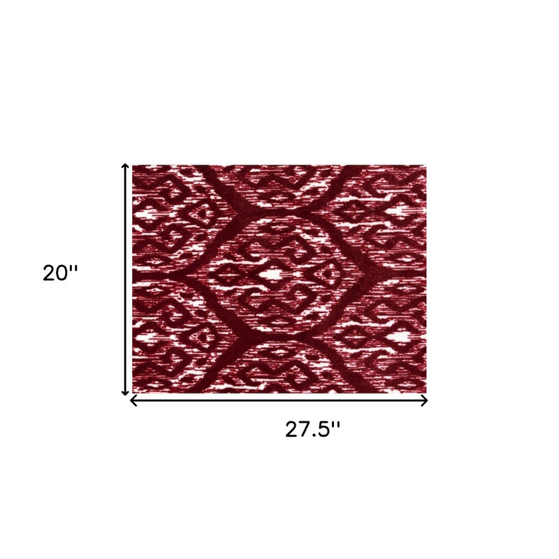 Tapis touffeté antidérapant rouge et blanc 2 pi x 3 pi