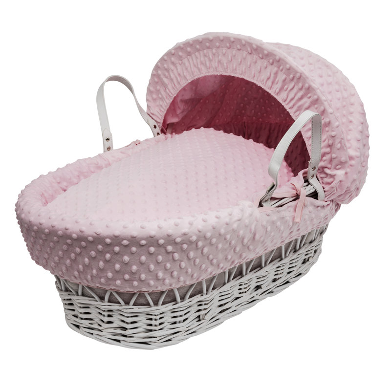 Moses Basket with Bedding with Mattress, Pink