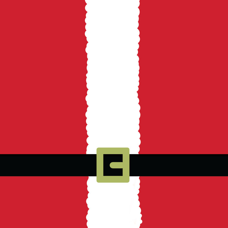 Santa Suit Lime Buckle - Wrapped Canvas Print, 30cm H x 30cm W x 3.8cm D