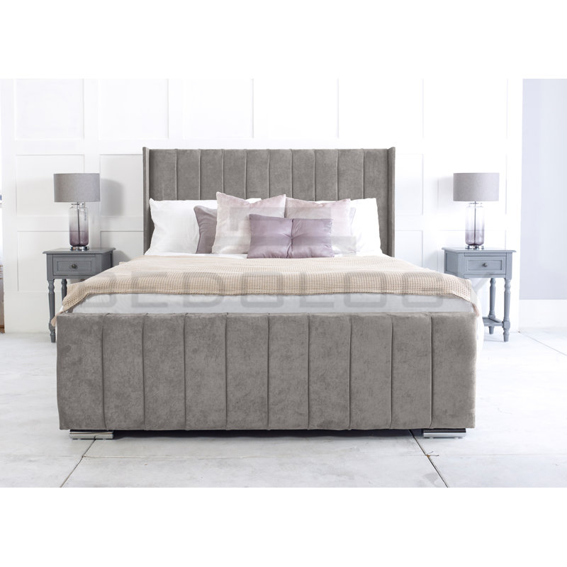 Anhat Upholstered Storage Bed, Grey, Superking (180 x 200 cm)