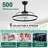 24 Inch Smart Ceiling Fans With Lights And APP Control, Modern 6 Speeds LED Dimmable Fandelier Ceiling Fan For Bedroom-1149606189