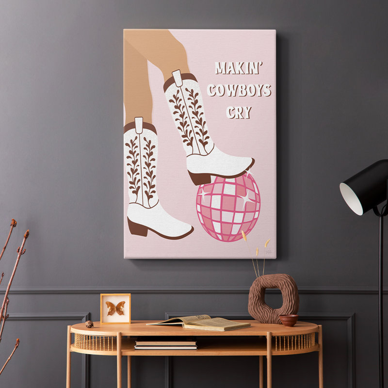 «Makin Cowboys Cry» - galerie enveloppée de cavas, H 36 po x l 24 po