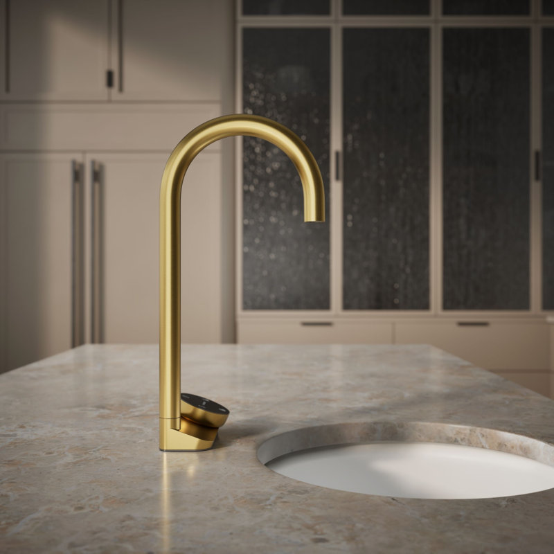 Aquifer4-In-1 Tall Arc Beverage Faucet, Brushed Brass