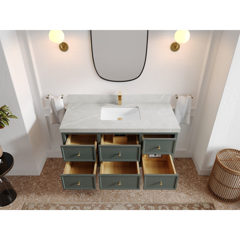 Ensemble de meuble-lavabo simple 48 po Roswell, Gris perle