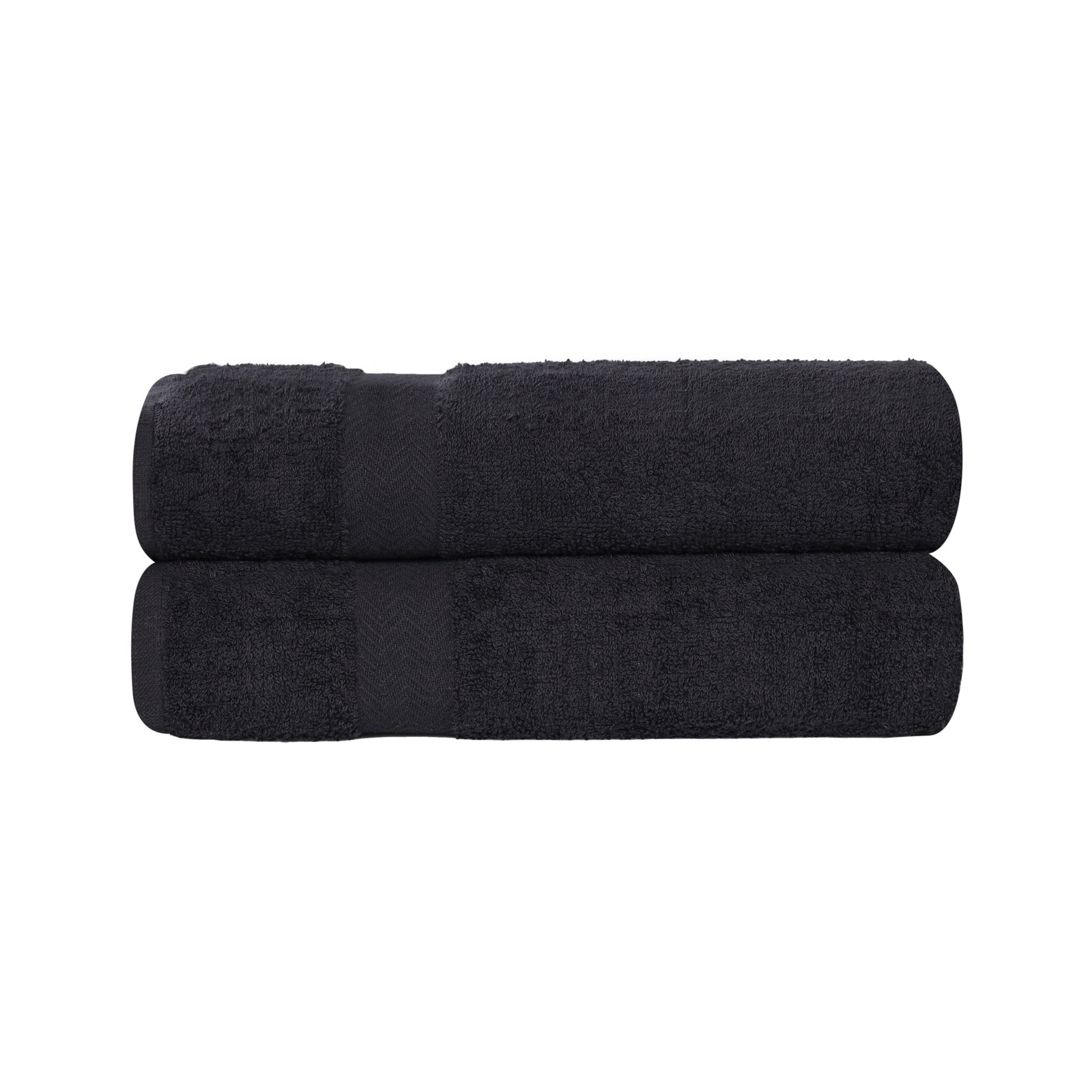 Quick-Drying Cotton Washcloth, Black, 2 Pieces Towel Set