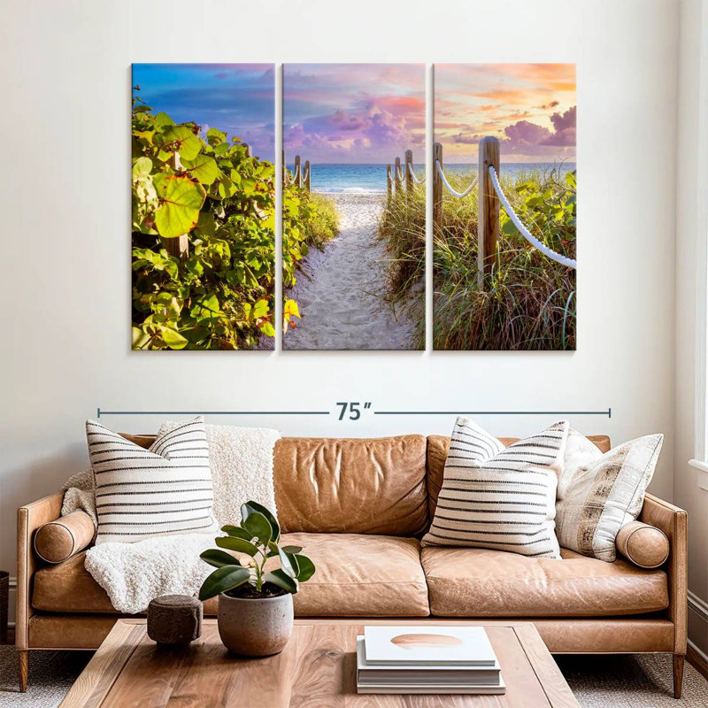 Gillard Sandy Path avec Seagrapes, Floride, H 42 po x l 65 po