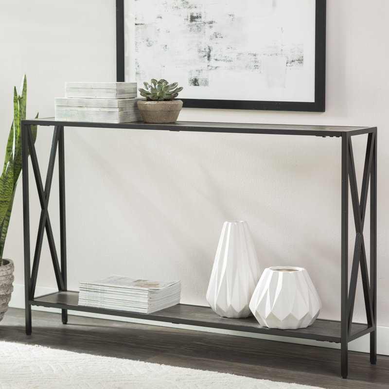 Console de 47,25 po Ariyana, Plateau gris patiné / structure noire