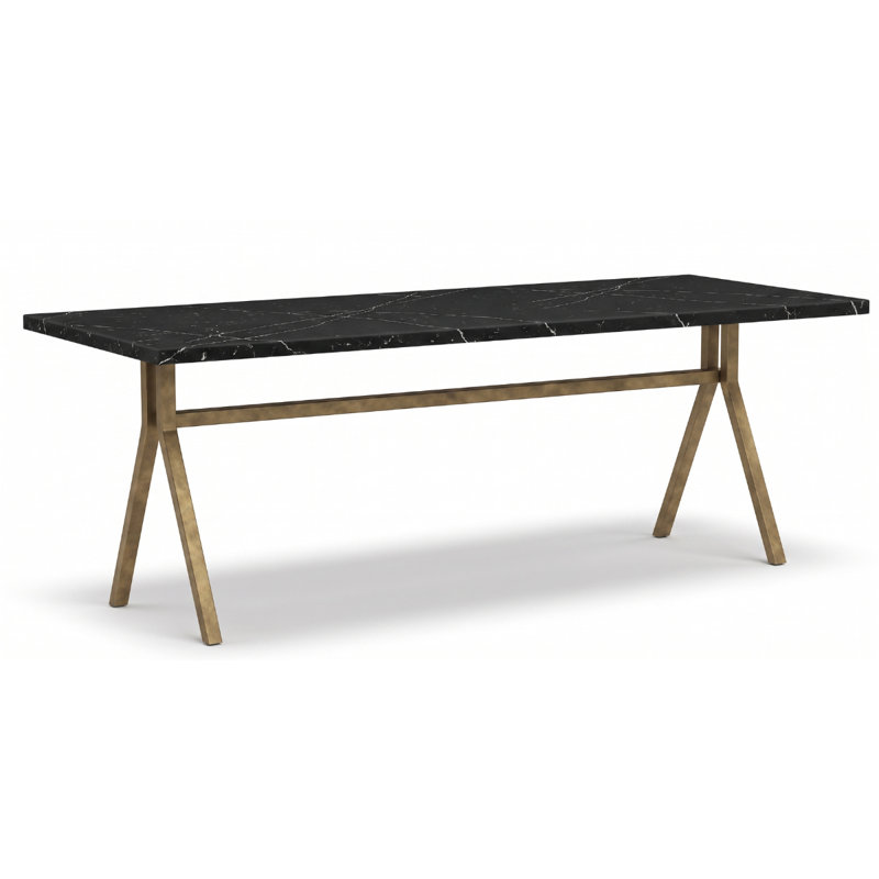 Strut Dining Table, Black, 30"H x 60"L x 36"W, Gold