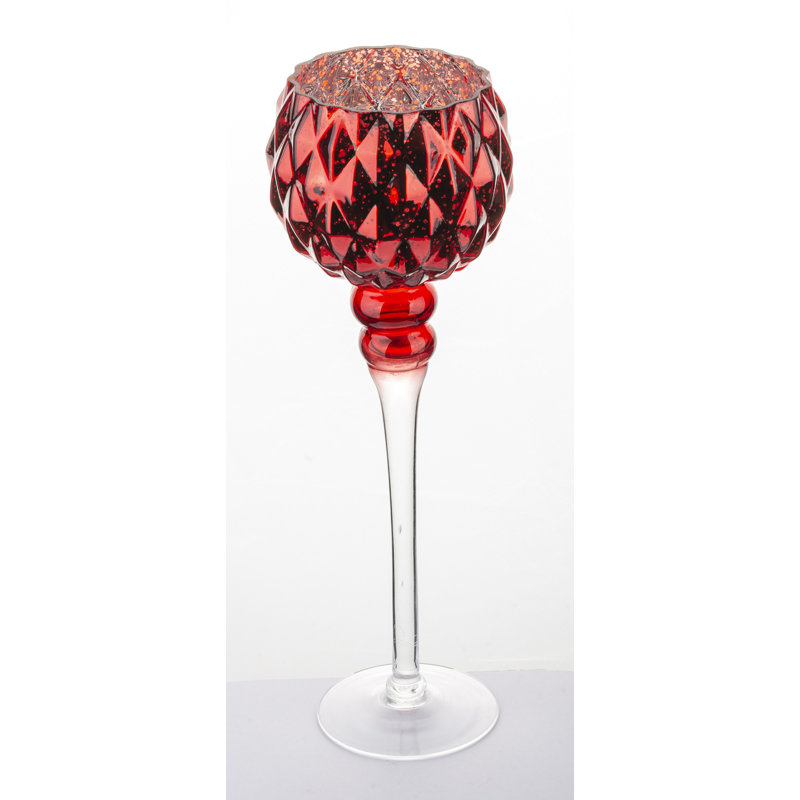 Jorin Glass Tabletop, Red/Clear, 40cm H x 13cm W x 13cm D