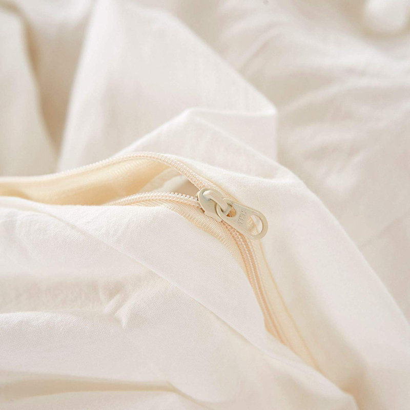 Duvet Cover_pompom Cotton Twill Duvet Cover, Queen Duvet Cover + 2 Pillow Cases, White