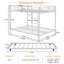Lit superposé en fer carré durable avec rails de sécurité grand blanc-42288627-42288624