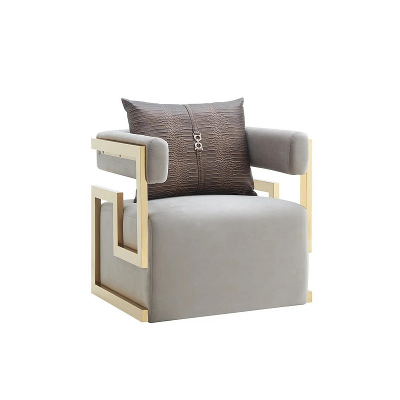 Ensemble de salon 2 pièces Donecia, Tissu taupe