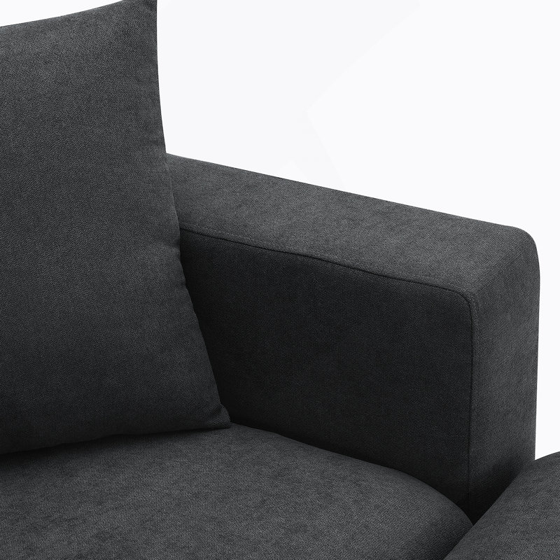 Canapé modulaire confortable en polyester avec repose-pieds mobile et coussins décoratifs pour divers espaces
