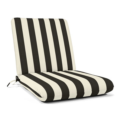 Casual Cushion Stripe SunbrellaFabric 1-Piece Indoor/Outdoor Club Chair Cushion, 22"W x 44"L by Wildon Home