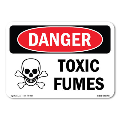 Toxic Fumes Plastic Sign 14" X 10"