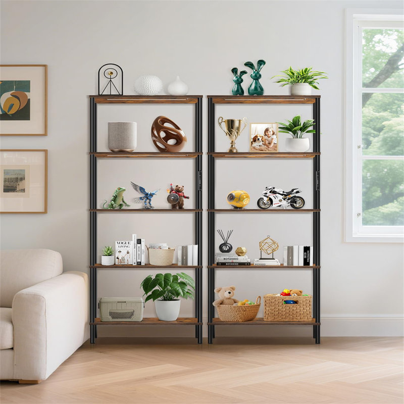 170.5cm H x 60cm W Metal Etagere Bookcase