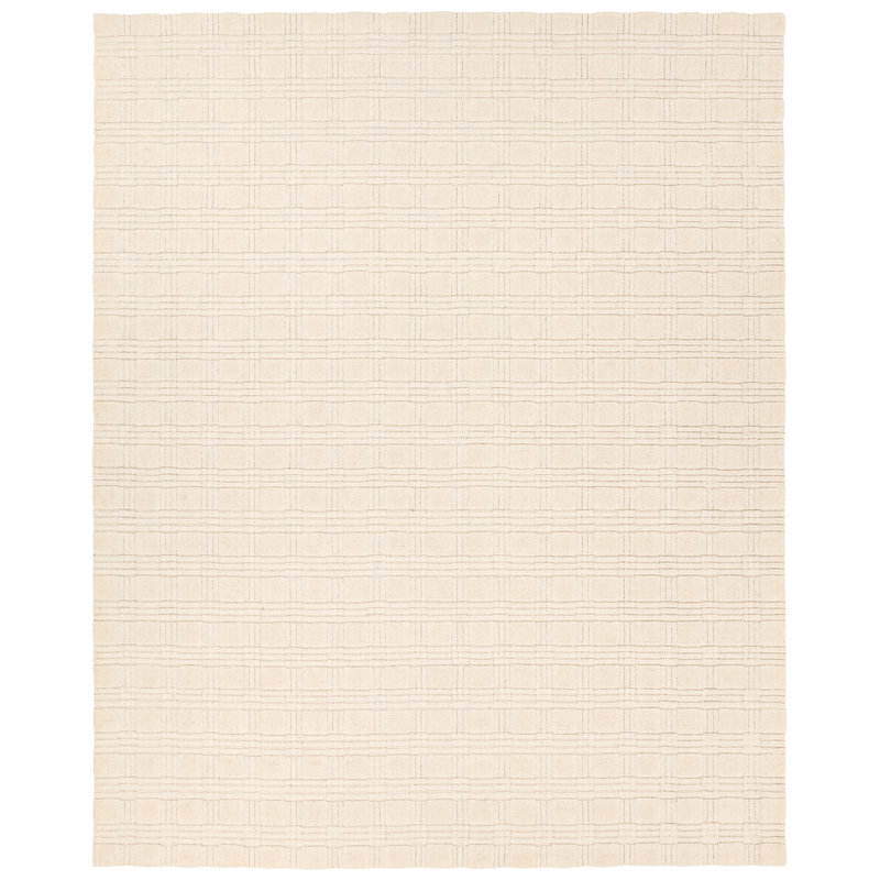 Tapis ivoire rayé à la main Rowena TOK01 (5 pi x 8 pi), Rectangle de 5 pi x 8 pi