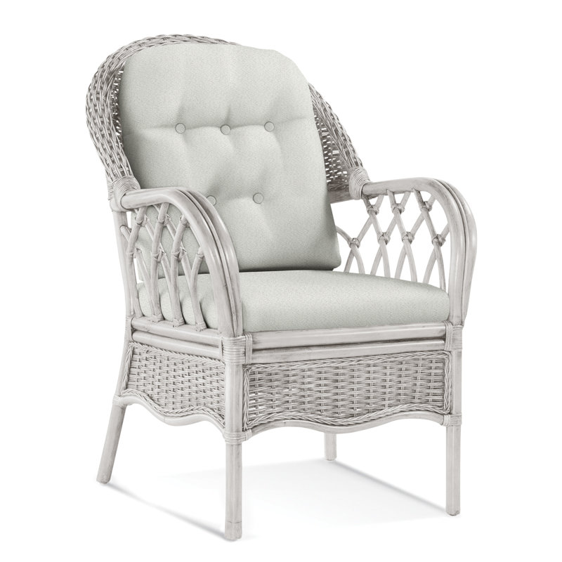 Everglade Upholstered Arm Chair, Gray Sugar Performance; 0863-84, Antique Frost White