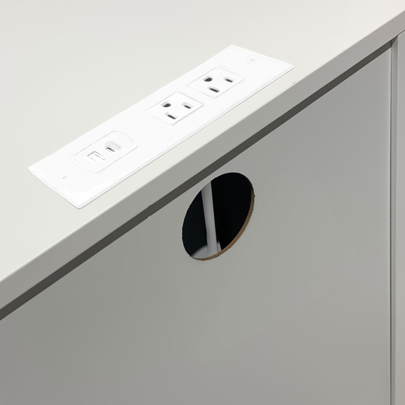 Table de chevet 3 tiroirs avec station de charge, ports USB et prises de courant, table de chevet moderne en bois pour les chambres