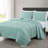 Pre-Washed Solid Cotton Soft-Finished Ruffled Quilt Set-1375963192-1394939963