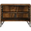 Armoire décorative grise avec grain de bois naturel, une tablette réglable, parfaite pour les espaces de vie et mesurant 30 pouces de hauteur