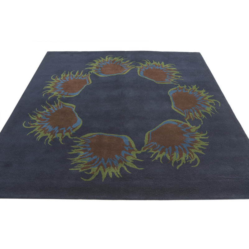 Tapis carré bleu marine Orlando