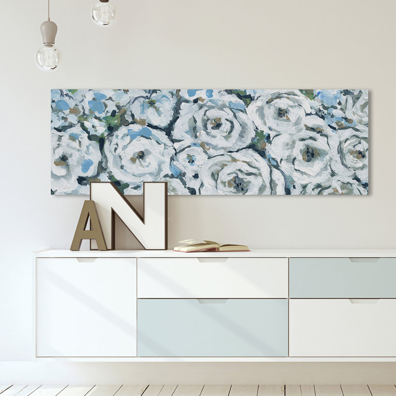 «Row of Blooms II» par Marmont Hill - peinture sur toile tendue, H 10 po x l 30 po x P 1,5 po