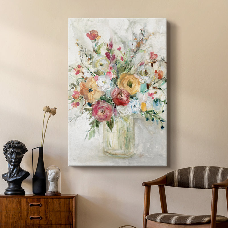 Bouquet contemporain - galerie Cavas sur mesure, H 12 po x l 8 po