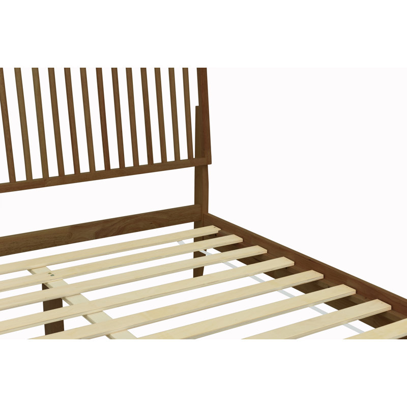William King Solid Wood Spindle Headboard Bed Frame, Walnut