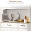 Armoire de cuisine, 6 portes, 2 tiroirs, blanc rustique