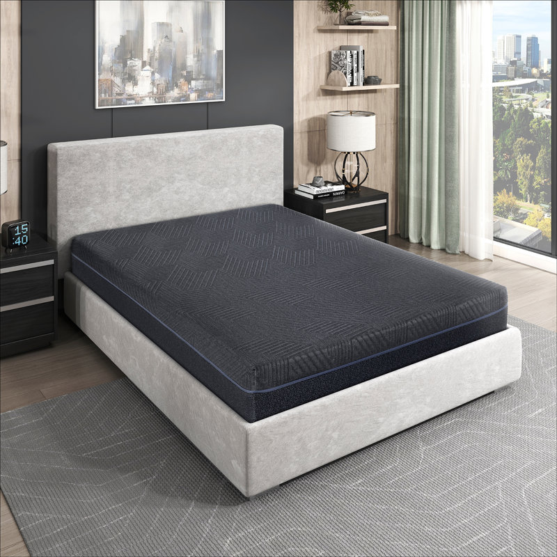 Fredericksen 11" Modern & Contemporary Queen Green Tea Gel-Infused Memory Foam Mattress with Mattress Charcoal Infused Base, Cooling Gel-Infused Foam