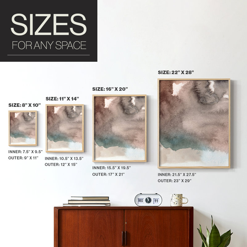 Red Ochre Abstract I Framed Print - Solid Wood, 30" H x 24" W