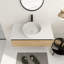 Meuble-lavabo en céramique blanche, 91 cm (36 po), 1 tiroir à fermeture douce, design suspendu, style distinctif, idéal pour les salles de bains modernes, grand espace de rangement inférieur, rayures estivales, contemporain