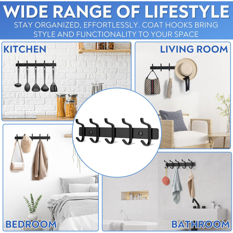 Valor Metal Wall 2 - Hook Wall Mounted Coat Rack