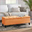 Repose-pieds contemporain avec capitonnage à boutons l 51 po | Noir | Bois