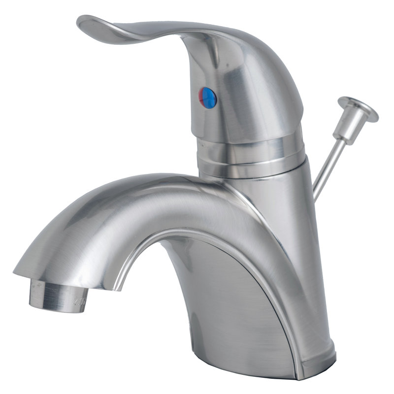 Single-Hole Single-handle Bathroom Faucet with Drain Assembly, Brushed Nickel