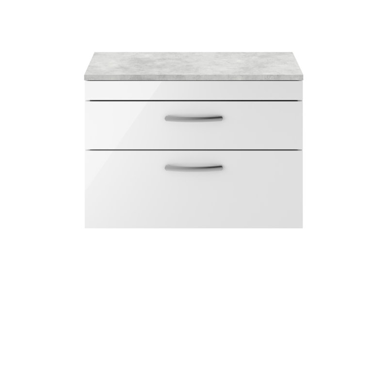 Athena 80.5cm Single Bathroom Vanity Base Only, Gloss White