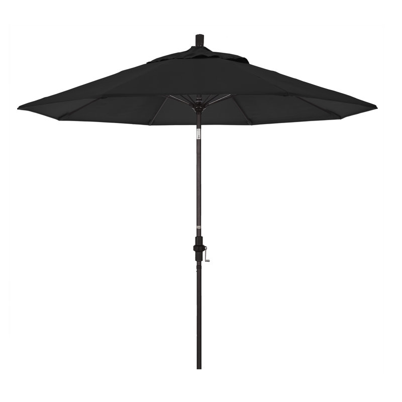 Parasol de marché Sunbrella® 9 pi Roverta, Toile Sunbrella® noir, Noir