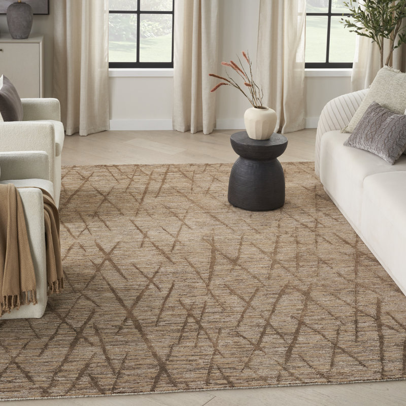 Nourison Tietsia Saddle Modern Indoor Rug, Rectangle 8'6" X 11'6", Saddle